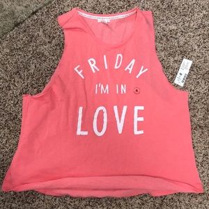 Live love dream sweat tank in coral pink size XL